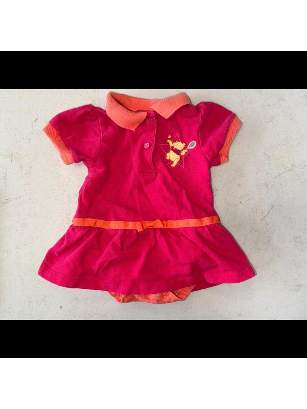 Disney Winnie the Pooh pink and orange tennis 100 acre sports dress 6/9 months